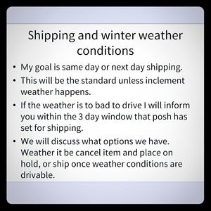 Shipping during winter months.